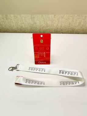 Ferrari Ospite Guest Formula 1 F1 PIT Tag and White Lanyard